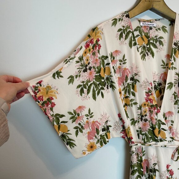 REFORMATION Karen Floral Wrap Midi Maxi Dress Milo \\ M - Picture 4 of 9